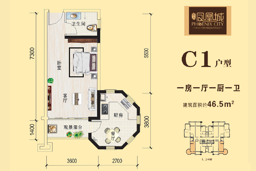 C1户型  一房一厅